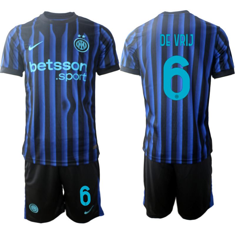 Men 2025-2026 Club Inter Milan CF home Black #6 Soccer Jersey->inter milan jersey->Soccer Club Jersey